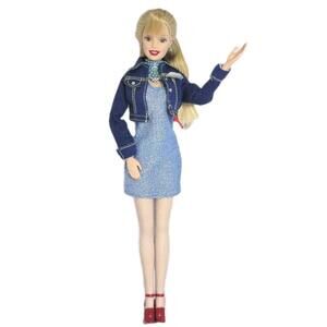 Barbie Doll 1998 Generation Girl Doll Mattel jean jacket red shoe shimmer tights